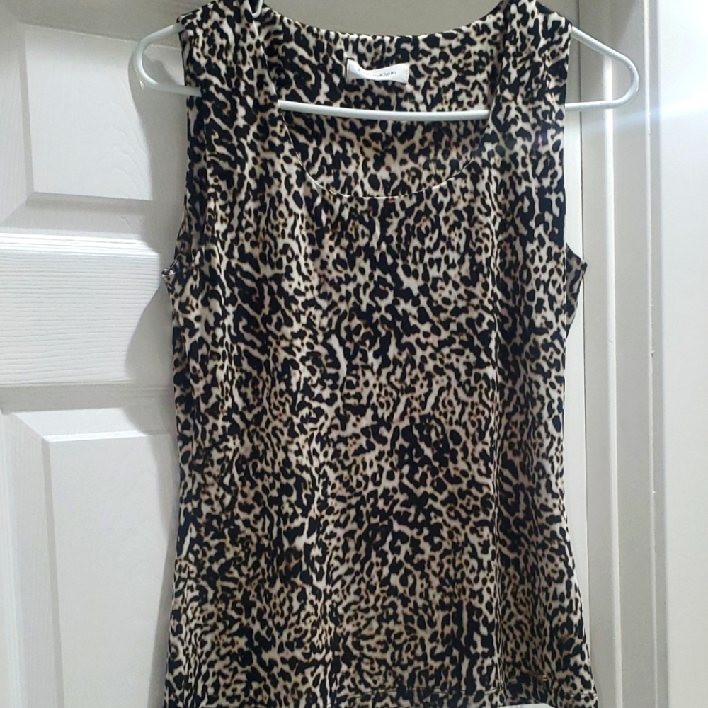 Animal print blouse tank top